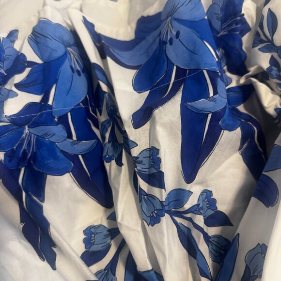 FARM RIO Gathered floral-print cotton-poplin Midi Skirt Medium NWT - Picture 7 of 8